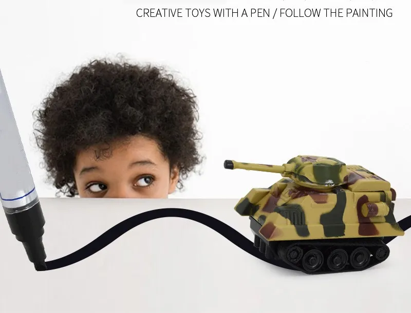 This Tank Will Follow The Line You Draw With A Marker - innovative drawing toy